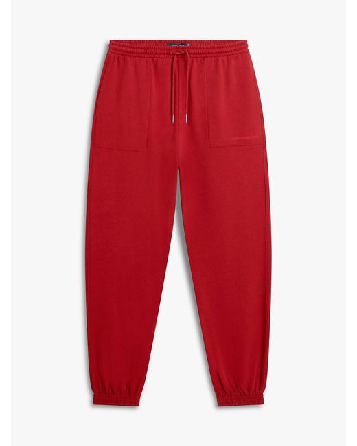 Tommy Hilfiger Red Essential Terry Cuffed Lounge Joggers for men