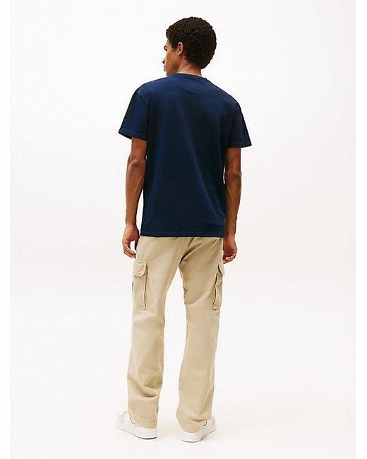 Tommy Hilfiger T-Shirt Met Ronde Hals En Tommy-Badge in het Blue voor heren
