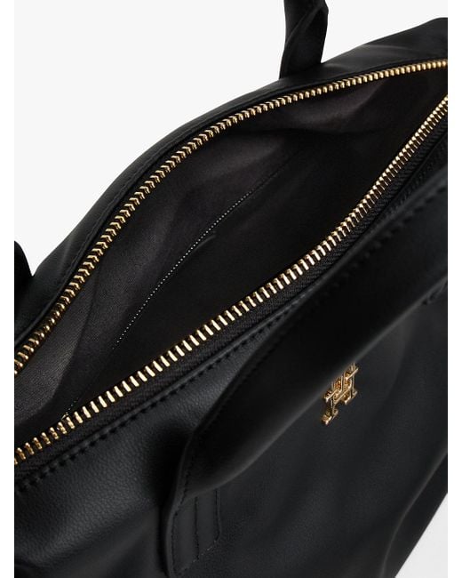 Tommy Hilfiger Black Th Monogram Crossbody Tote Bag