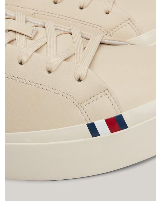 Tommy Hilfiger Natural Premium Leather Th Monogram Trainers for men