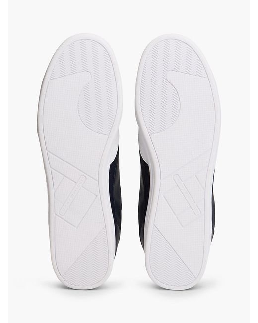 Tommy Hilfiger Blue Low Profile Cupsole Trainers With Leather for men