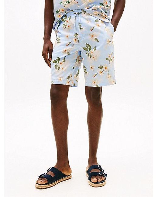 Tommy Hilfiger Mercer Relaxed Fit Shorts Mit Blumen-Print in White für Herren