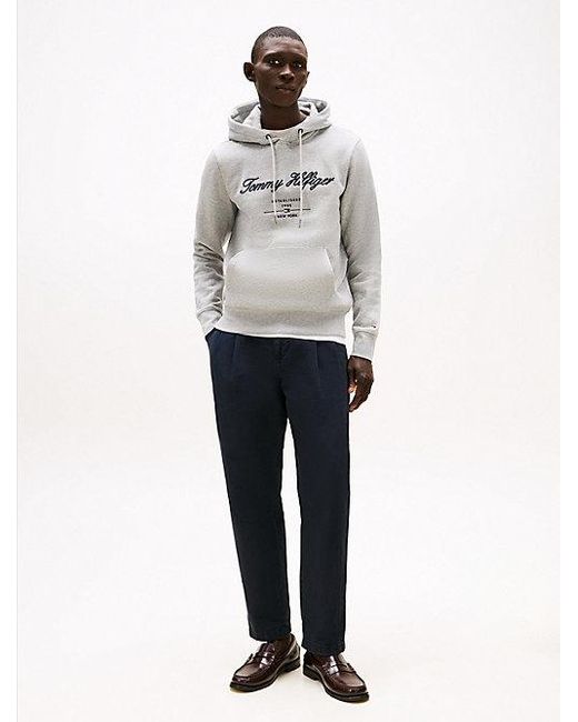 Tommy Hilfiger Hoodie Mit Aufgesticktem Logo in Gray für Herren