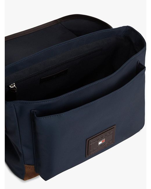 Tommy Hilfiger Blue Heritage Logo Patch Crossbody Satchel for men
