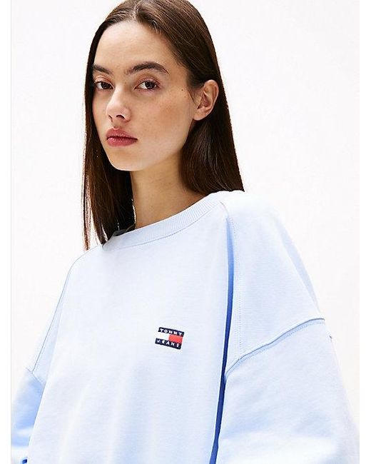 Tommy Hilfiger Boxy Fit Sweatshirt Met Tommy-Badge in het Blue