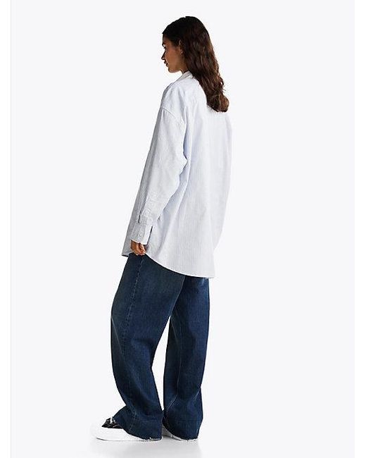 Tommy Hilfiger Oversized Overhemd Met Strepen in het White
