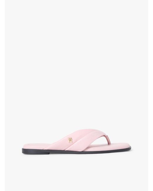 Tommy Hilfiger Multicolor Leather Toe Post Flat Sandals