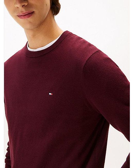 Tommy Hilfiger Trui Met Ronde Hals En Kasjmier in het Red voor heren