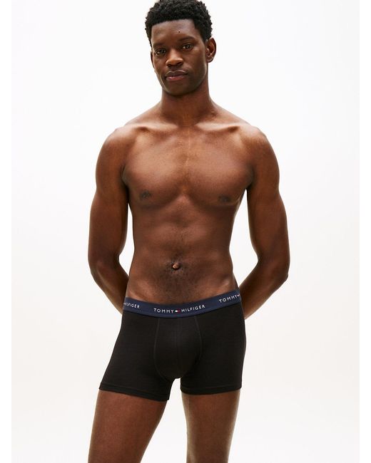 Tommy Hilfiger Blue 7-Pack Signature Logo Waistband Trunks for men