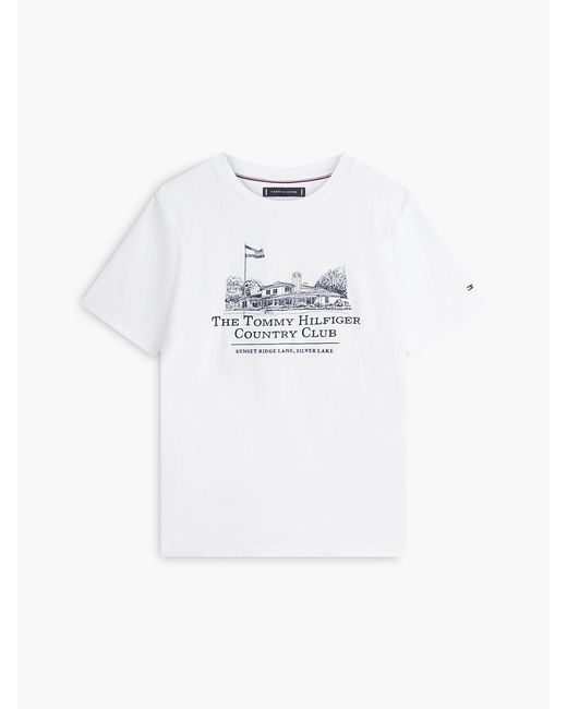 Tommy Hilfiger White Graphic Embroidery Jersey T-Shirt for men