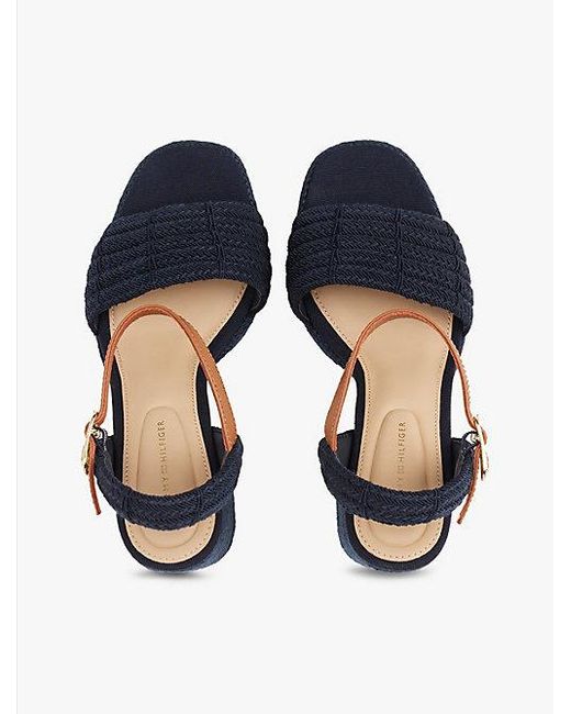 Tommy Hilfiger Sandaal Met Plateauzool En Blokhak in het Blue