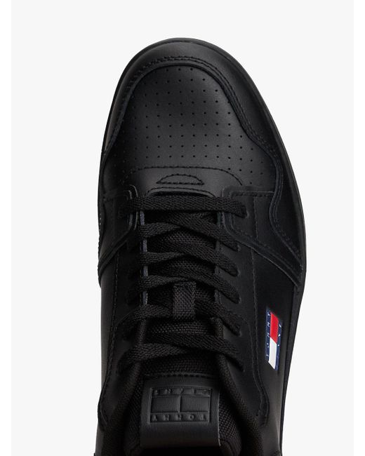 Sneakers Rétro Stile Basket Con Suola Spessa di Tommy Hilfiger in Black da Uomo