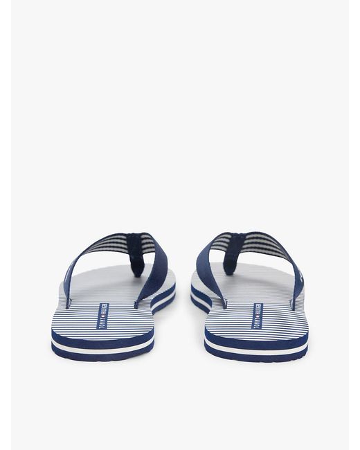 Tommy Hilfiger Blue Webbing Strap Ithaca Stripe Flip-Flops