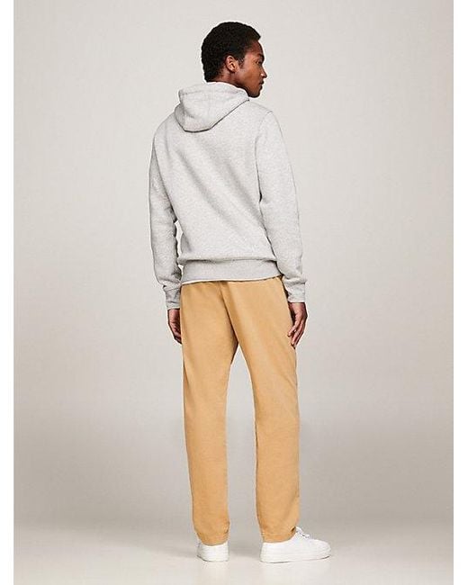 Tommy Hilfiger Flex Fleece Hoodie Met Logo in het Gray voor heren