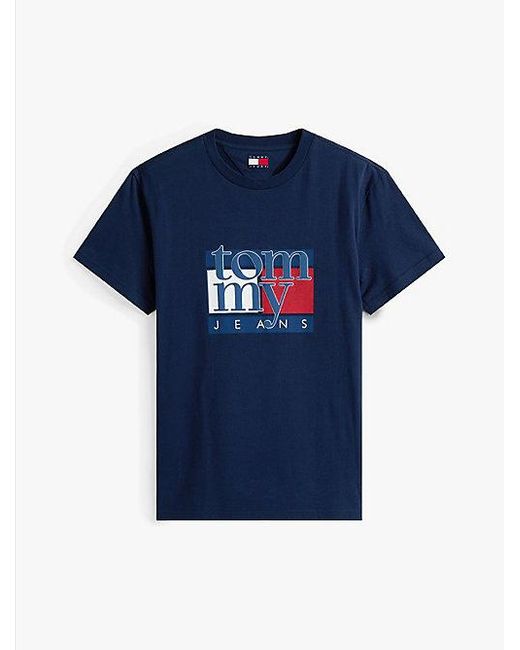 Camiseta Slim Con Logo Gráfico Tommy Hilfiger de hombre de color Blue