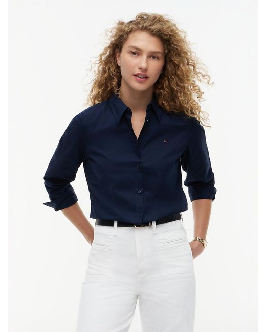 Tommy Hilfiger Blue Flag Embroidery Regular Fit Shirt
