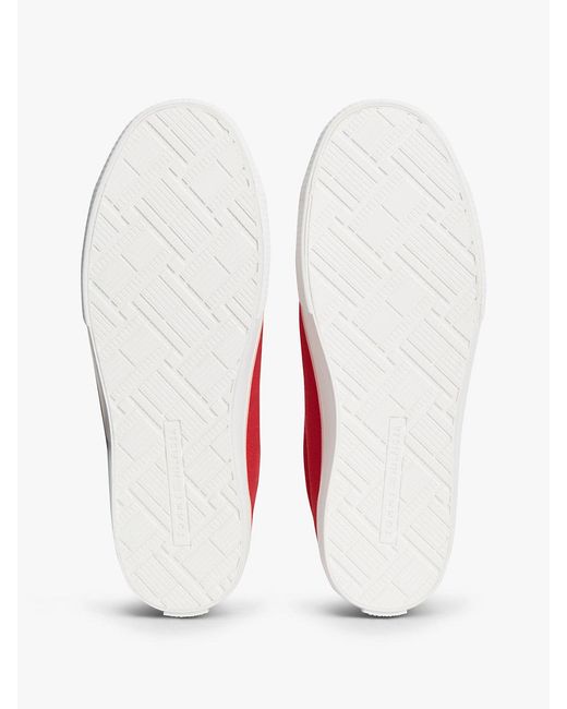 Tommy Hilfiger Red Canvas Enamel Flag Trainers