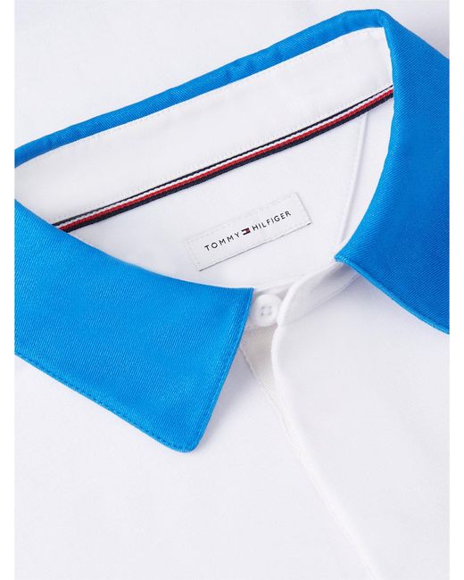 Tommy Hilfiger Blue Relaxed Fit Colour-Blocked Rugby Shirt for men