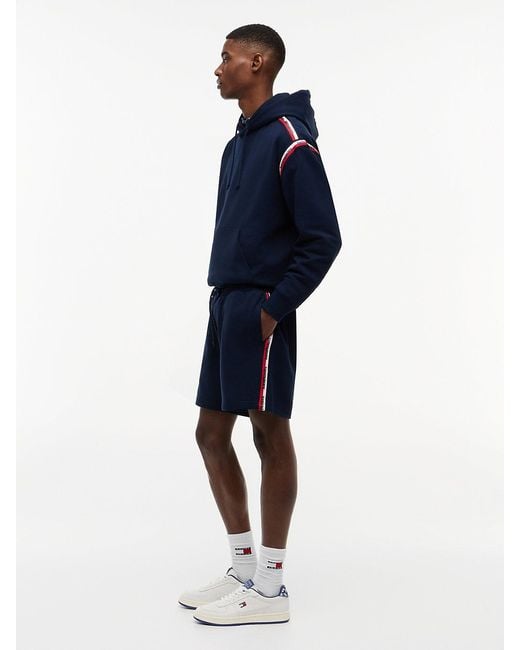 Tommy Hilfiger Blue Global Stripe Logo Tape Sweat Shorts for men