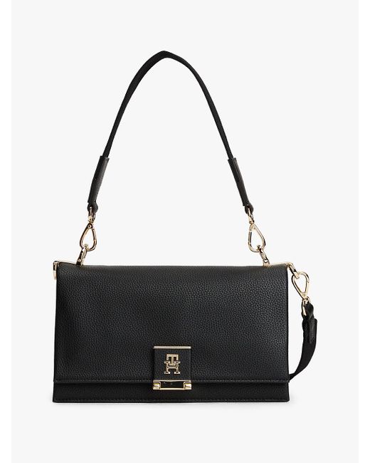 Borsa A Tracolla Con Finitura Zigrinata di Tommy Hilfiger in Black