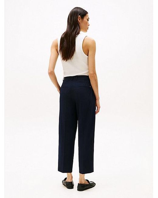 Tommy Hilfiger Cropped Broek Met Tapered Fit in het White