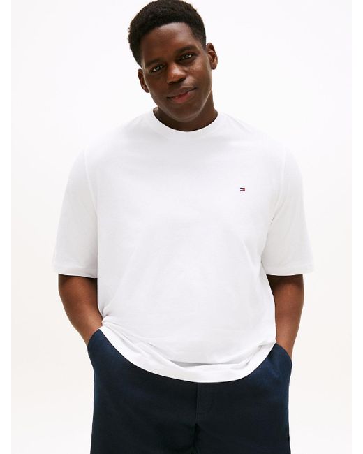 T-Shirt Ajusté Plus À Col Ras-Du-Cou Tommy Hilfiger pour homme en coloris White