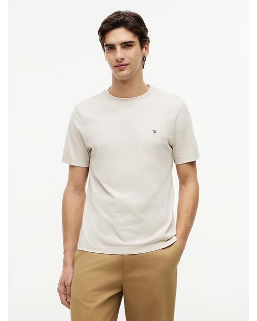 Tommy Hilfiger Natural Flag Embroidery Crew Neck T-shirt for men