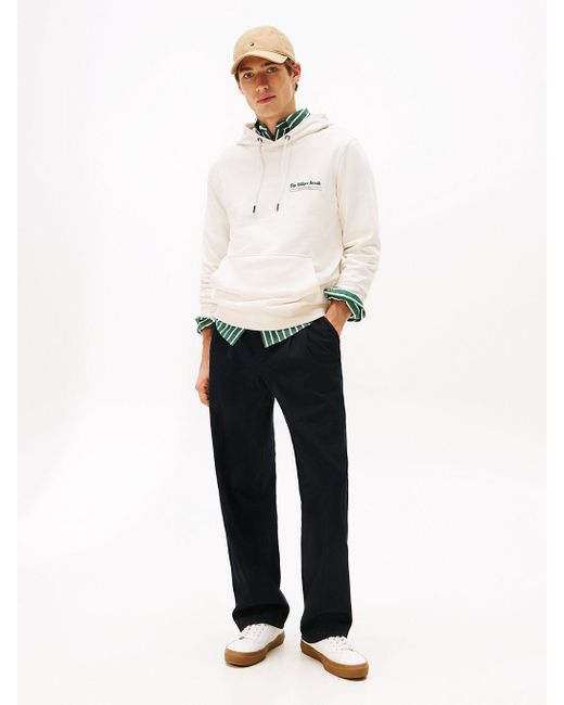 Felpa Con Cappuccio E Grafica Sul Retro di Tommy Hilfiger in White da Uomo