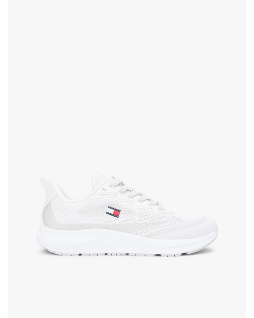 Tommy Hilfiger White Jacquard Knit Logo Trainers for men