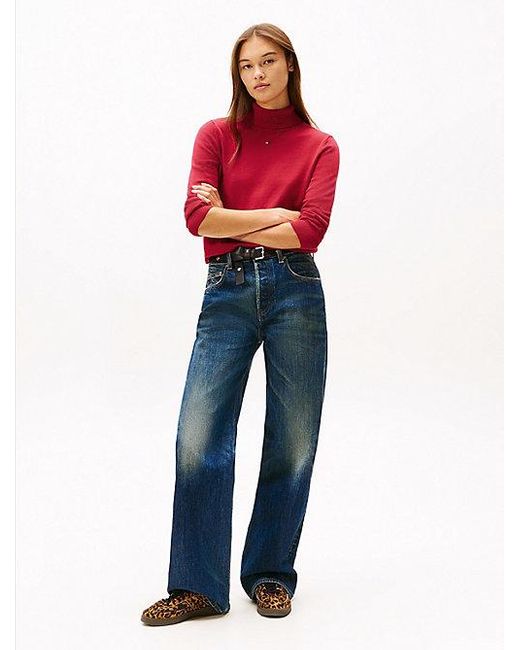 Tommy Hilfiger Slim Fit Coltrui in het Red