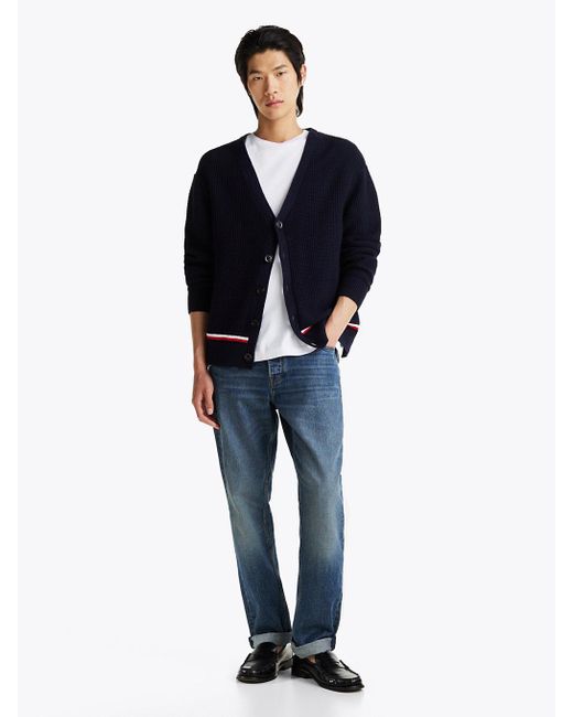 Tommy Hilfiger Blue Relaxed V-neck Cardigan for men