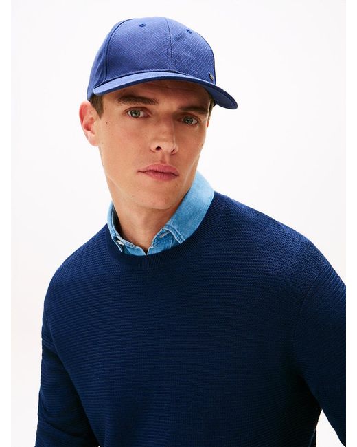 Tommy Hilfiger Blue Corporate Flag Jacquard Baseball Cap for men