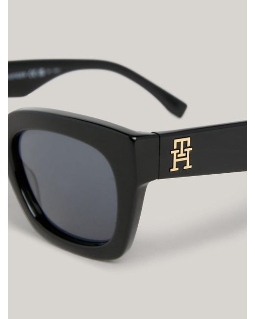 Tommy Hilfiger Black Cat-eye Th Monogram Sunglasses