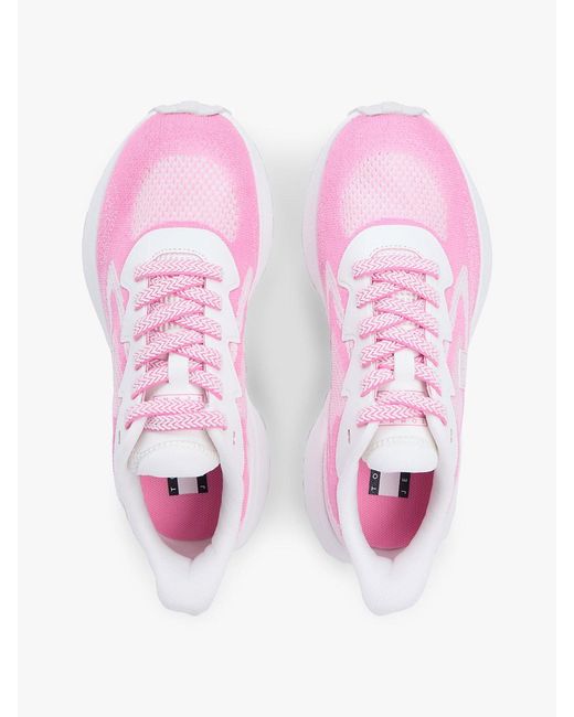 Tommy Hilfiger Pink Mesh Jacquard Knit Cleat Trainers