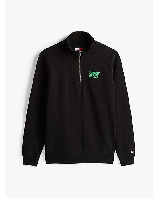 Tommy Hilfiger Sweatshirt Met Rits En Bubbellogo Op De Rug in het Black voor heren