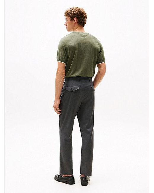 Tommy Hilfiger Pantalon Van Wolmix Twill Met Persvouwen in het Gray voor heren
