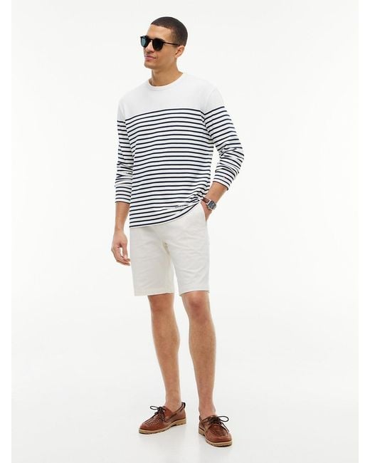 Tommy Hilfiger White Denton Twill Straight Fit Chino Shorts for men