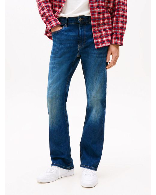 Tommy Hilfiger Blue Ryan Whiskered Bootcut Jeans for men