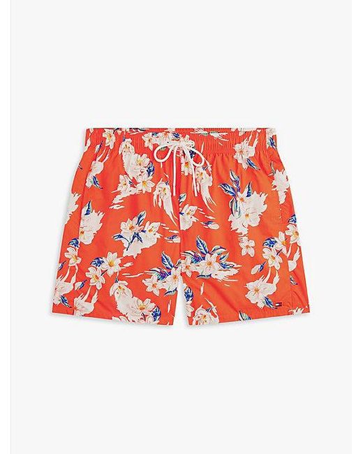 Tommy Hilfiger Medium Lange Zwemshort Met Print in het Red voor heren