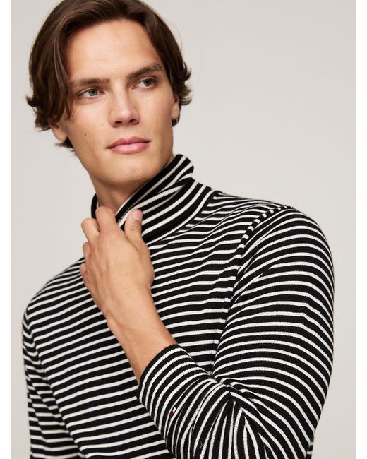 Tommy Hilfiger Black Smart Casual Roll Neck Jumper for men