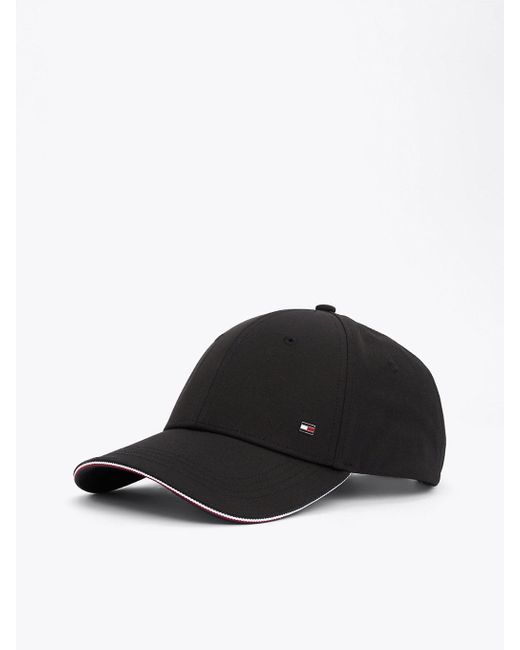 Tommy Hilfiger Black Corporate Enamel Flag Baseball Cap for men