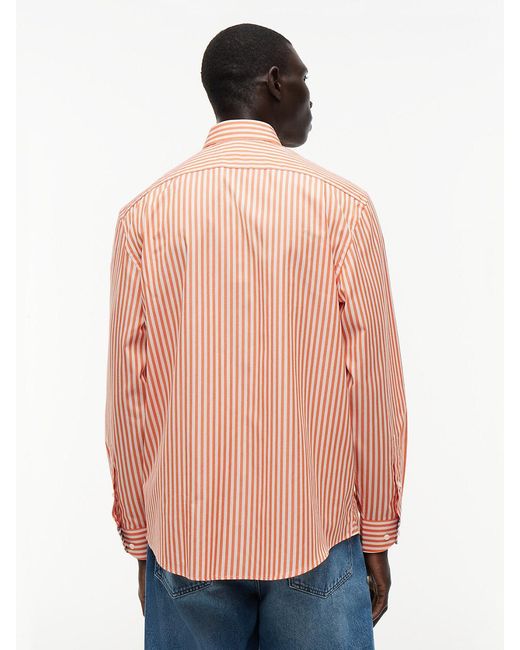 Tommy Hilfiger Pink New York Label Relaxed Stripe Poplin Shirt for men