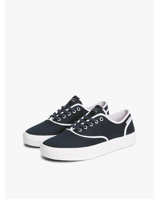 Tommy Hilfiger Blue Canvas Cupsole Trainers for men
