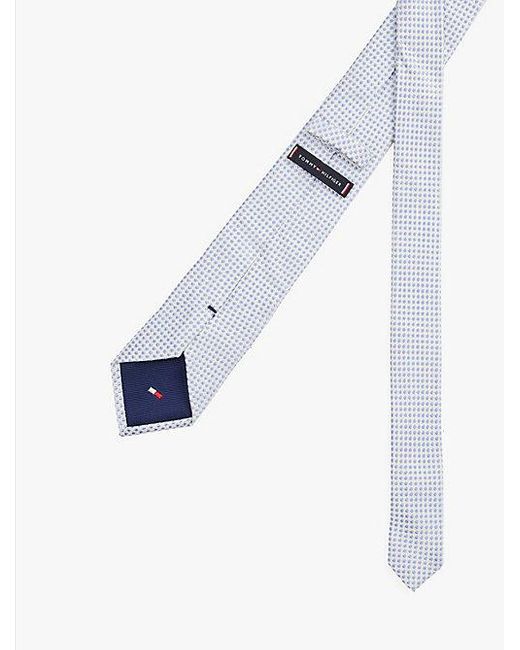 Tommy Hilfiger Das Van Zijde-Jacquard Met Geometrisch Motief in het White voor heren