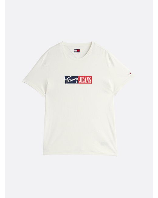 Tommy Hilfiger White Signature Logo Slim T-shirt for men