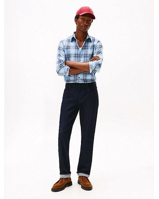 Tommy Hilfiger Regular Fit Geruit Overhemd Van Twill in het Blue voor heren