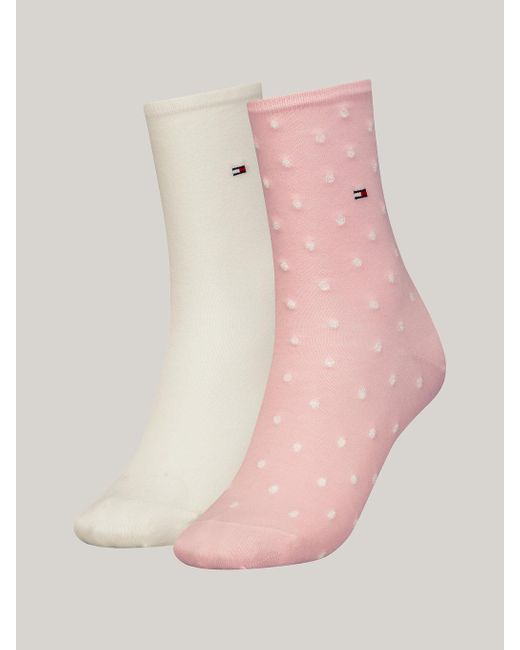 Lot de 2 paires de chaussettes à pois Tommy Hilfiger en coloris Pink
