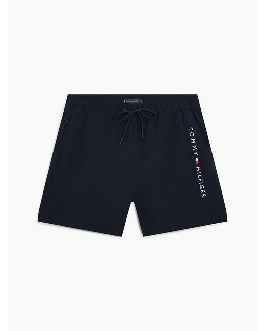 Tommy Hilfiger Blue Original Logo Mid Length Swim Shorts for men