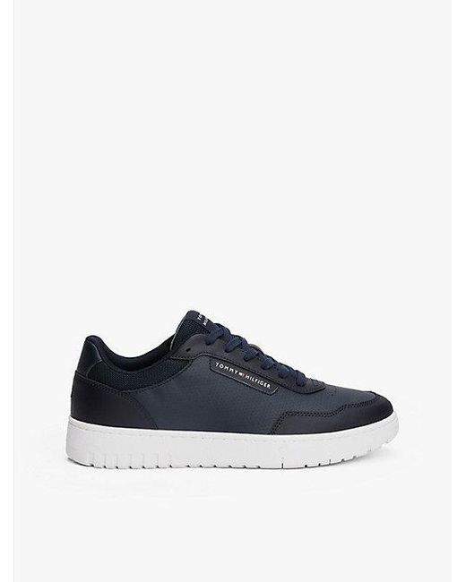 Tommy Hilfiger Struktur-Sneaker Aus Leder in Blue für Herren