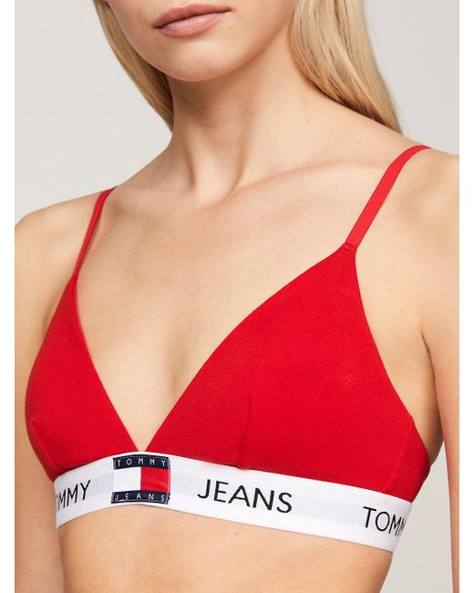 Tommy Hilfiger Red Heritage Padded Triangle Bralette